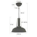 Steinhauer -Mexlite Pendelleuchte 1-l. Metall 42cm *M* Grau 7704GR