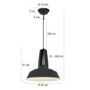 Steinhauer -Mexlite Pendelleuchte 1-l. Metall 42cm matt *M* Schwarz 7704ZW