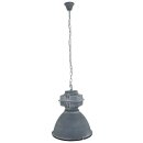Steinhauer -Mexlite Pendelleuchte industrie glas 48cm *M* Grau mit weißte Finish 7779GR