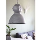 Steinhauer -Mexlite Pendelleuchte industrie glas 48cm *M* Grau mit weißte Finish 7779GR