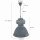 Steinhauer -Mexlite Pendelleuchte industrie glas 48cm *M* Grau mit weißte Finish 7779GR