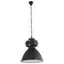 Steinhauer -Mexlite Pendelleuchte industrie glas 48cm *M* Mattschwarz 7779ZW