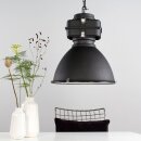 Steinhauer -Mexlite Pendelleuchte industrie glas 48cm *M* Mattschwarz 7779ZW