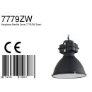 Steinhauer -Mexlite Pendelleuchte industrie glas 48cm *M* Mattschwarz 7779ZW
