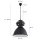 Steinhauer -Mexlite Pendelleuchte industrie glas 48cm *M* Mattschwarz 7779ZW