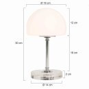 Steinhauer - Tischleuchte Mushroom Glas Led (7576ch) Chrome 7933CH