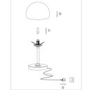 Steinhauer - Tischleuchte Mushroom Glas Led (7576ch) Chrome 7933CH