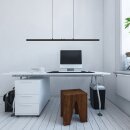 Steinhauer - Pendelleuchte Motion Led Mattschwarz mit weißte pirex 7970ZW