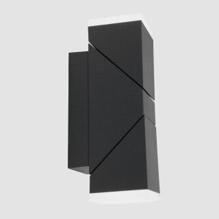 Buitenl. 2-L wand led rechth.2x6,5w