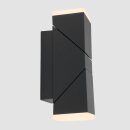 Buitenl. 2-L wand led rechth.2x6,5w