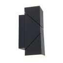 Buitenl. 2-L wand led rechth.2x6,5w