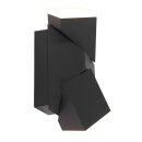 Buitenl. 2-L wand led rechth.2x6,5w