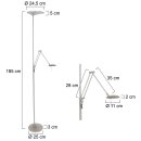 Vloerl. 2-l. led leesarm knik