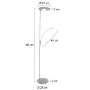 LED-Deckenfluter mit Leseleuchte Nickel-matt CCT