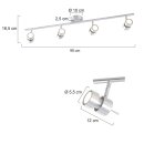 Steinhauer Strahlerleiste 4-Flammig GU10, 120cm Alu gebürstet 7904ST