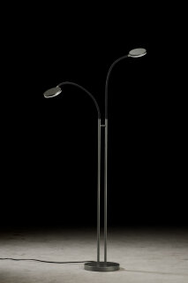 Holtkötter LED-Zwillingsstehleuchte Flex Twin / 4400Lumen / Eloxal Messing / Sand 9924-2-191