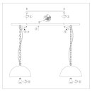 Steinhauer Semicirkel Hangl. 2-l. E27 35x130x150cm 2556ZW