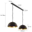 Steinhauer Semicirkel Hangl. 2-l. E27 35x130x150cm 2556ZW