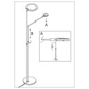 Steinhauer Turound LED Vloerl. 2-l. led knik grey glas 2663ZW