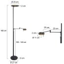 Steinhauer Turound LED Vloerl. 2-l. led knik grey glas 2663ZW