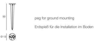 Linealight Erdspieß 50cm zur Fixierung geeigneter Leuchten 14937