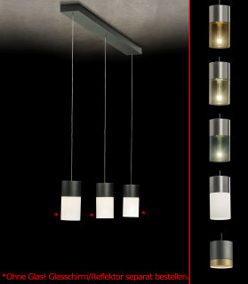 Holtkötter Pendelleuchte Aura P3 Schwarz 2023-3-55 / leer ohne Glas