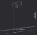 Holtkötter LED-Pendelleuchte Epsilon RR / Platin-83cm 9231-1-62