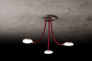 Holtkötter LED-Deckenleuchte Flex D3 Platin / Rot, dimmbar 9923-3-622