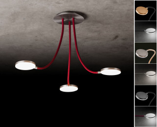 Holtkötter LED-Deckenleuchte Flex D3 Platin / Grau, dimmbar 9923-3-624