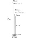 Steinhauer Deckenfluter mit Leseleuchte 40+10W /2200-4000K