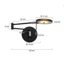 SteinhauerWandl. 1-l. led grey. glas