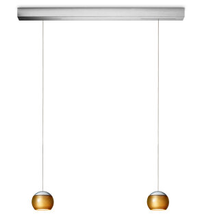Oligo Pendelleuchte Balino 2-flammig LED / Chrom Matt - Glas gold 42-880-26-06/08