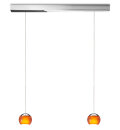 Oligo Pendelleuchte Balino 2-flammig LED / Chrom Glänzend - Glas orange 42-880-27-05/29