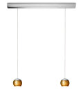 Oligo Pendelleuchte Balino 2-flammig LED / Chrom Glänzend - Glas orange 42-880-27-05/29
