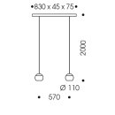 Oligo Pendelleuchte Balino 2-flammig LED / Chrom Glänzend - Glas orange 42-880-27-05/29