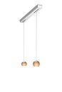 Oligo Pendelleuchte Balino 2-flammig LED / Chrom Glänzend - Glas orange 42-880-27-05/29