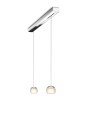 Oligo Pendelleuchte Balino 2-flammig LED / Chrom Glänzend - Glas orange 42-880-27-05/29