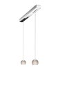 Oligo Pendelleuchte Balino 2-flammig LED / Chrom Glänzend - Glas orange 42-880-27-05/29