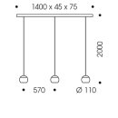 Oligo Pendelleuchte Balino 3-flammig LED / Chrom Glänzend - Glas orange 42-880-34-05/29