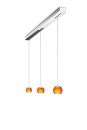 Oligo Pendelleuchte Balino 3-flammig LED / Chrom Glänzend - Glas orange 42-880-34-05/29