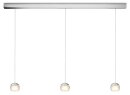 Oligo Pendelleuchte Balino 3-flammig LED / Chrom Glänzend - Glas orange 42-880-34-05/29
