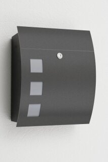 CMD Briefkasten rund + Fenster Anthrazit Typ76