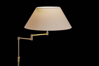 Holtkötter Stehleuchte mit Bridgegelenk, höhenverstellbar / Messing-pol./matt 6348/1-9